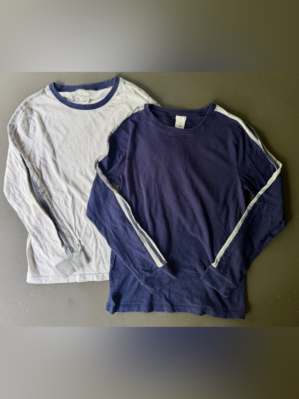 Crewcuts J.Crew boys size 10 varsity stripe long sleeve lot of 2 Fall School